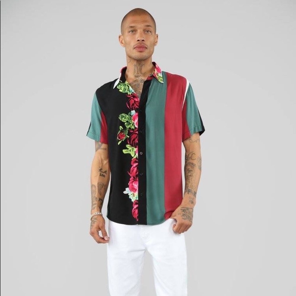 Rose Button down top